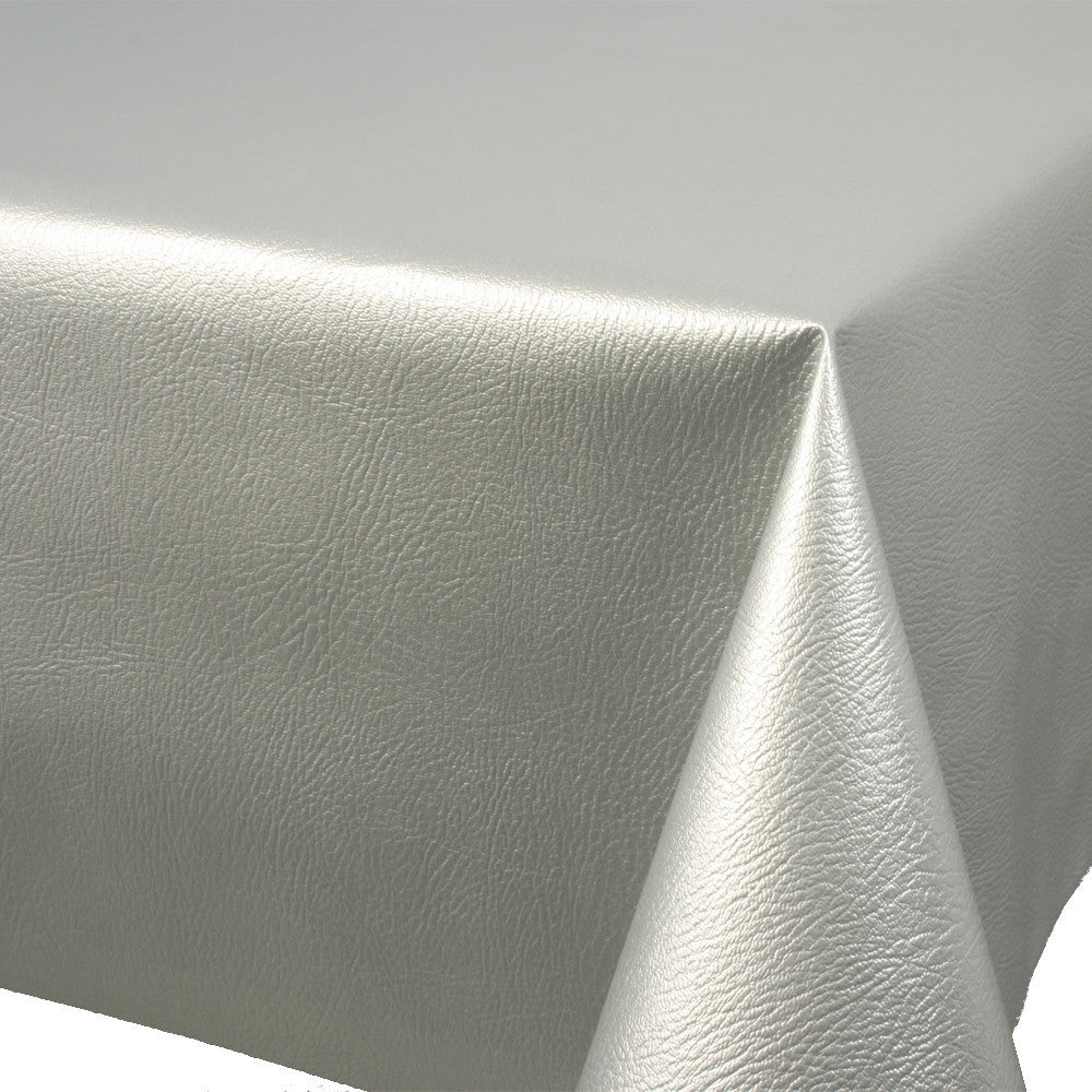 2. SORTERING - Leather Silver, vaxduk i skinnlook silver