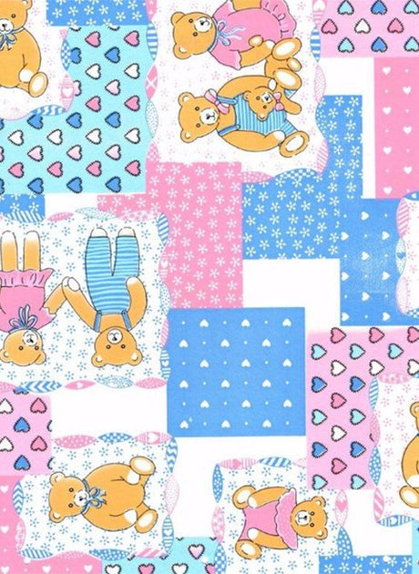 Teddy Ljusrosa - Vaxduk med söta nallebjörnar