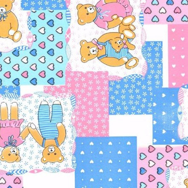 Teddy Ljusrosa - Vaxduk med söta nallebjörnar