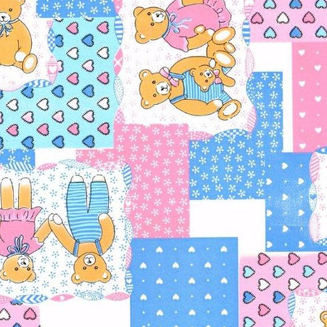 Teddy Ljusrosa - Vaxduk med söta nallebjörnar