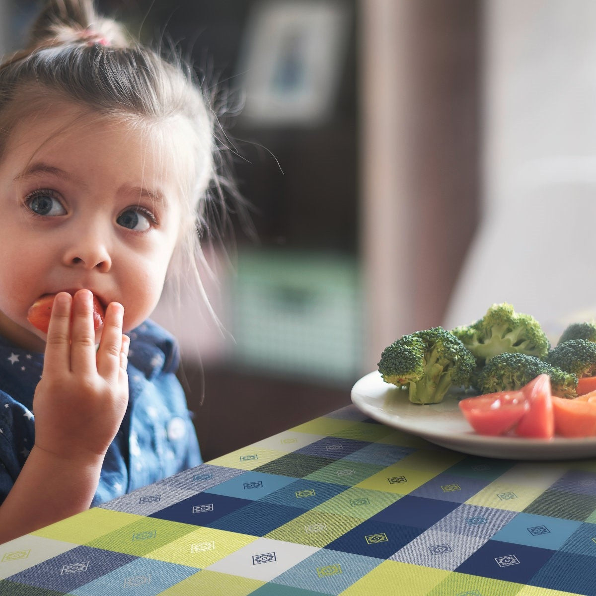 Victor Blå, LFGB certificerad vaxduk med rutor