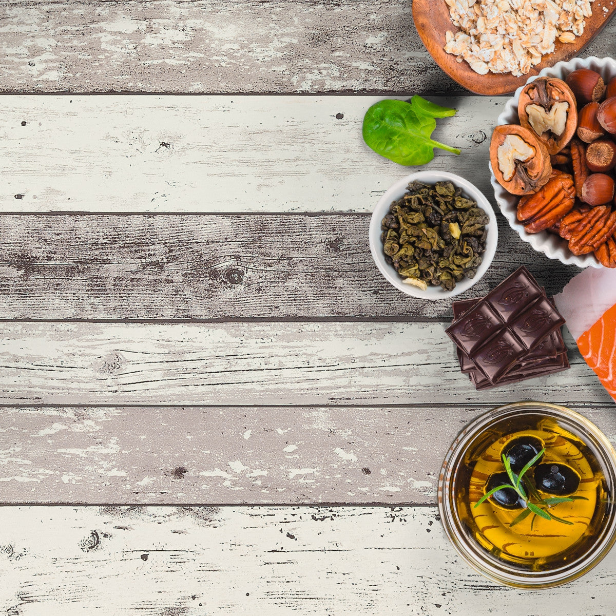 Yvonne Natur, vaxduk med trä look