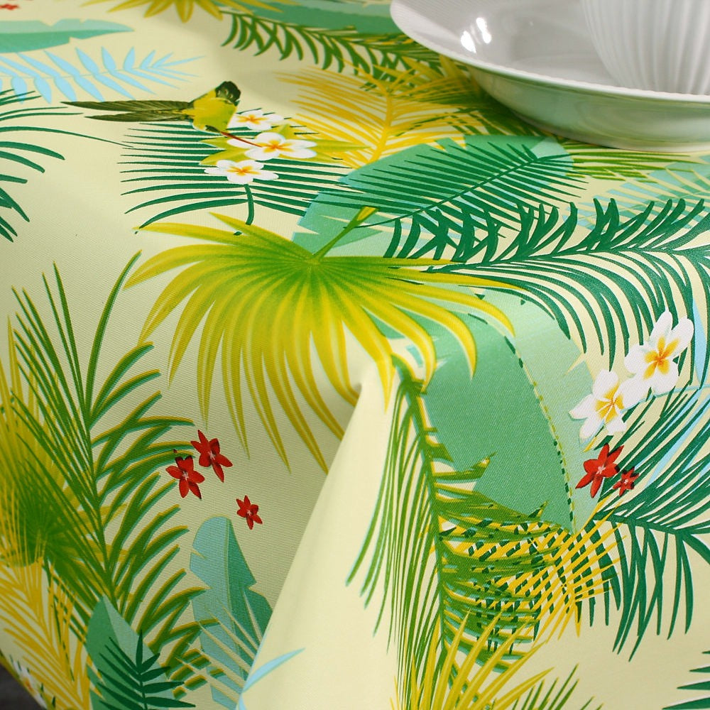 Vaxduk - Ormbunkar, blommor och fåglar