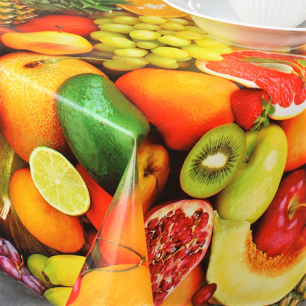 Vaxduk med söta och saftiga frukter