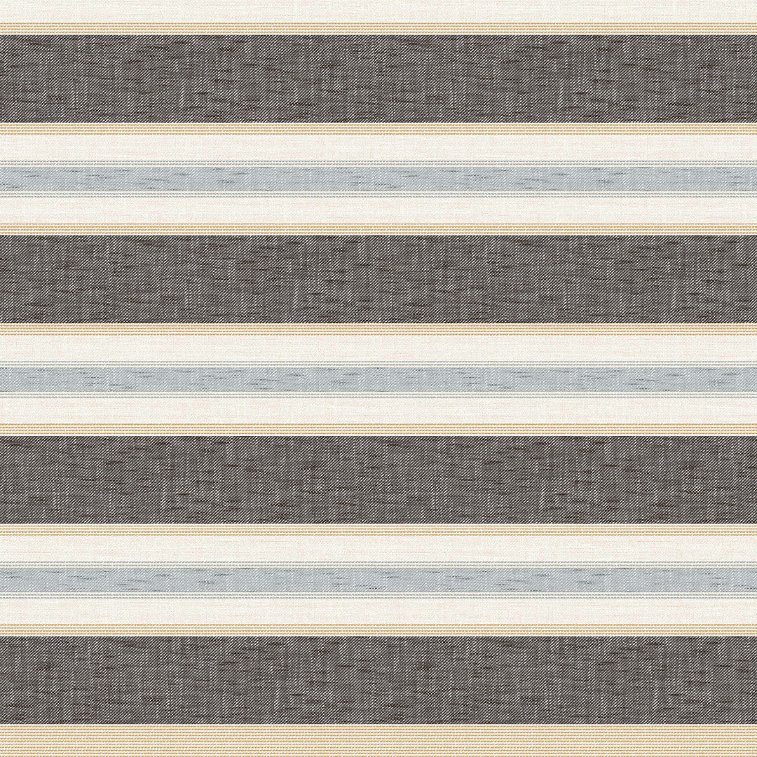 Volmer Ränder Svart - Vaxduk med linne-look och lätt präglad yta