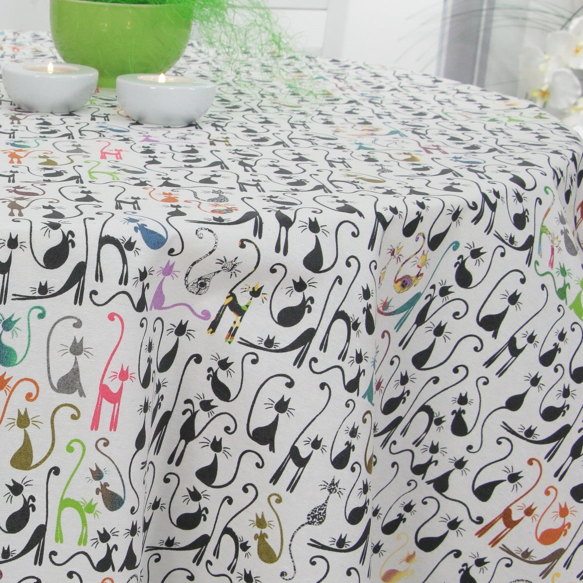 Wain textilvaxduk med katter, 160 cm bred