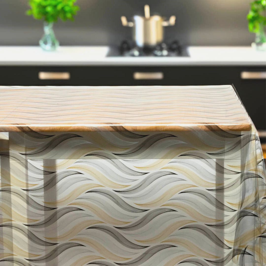 Waves, klar plastduk - Genomskinlig vaxduk med snyggt vågmönster