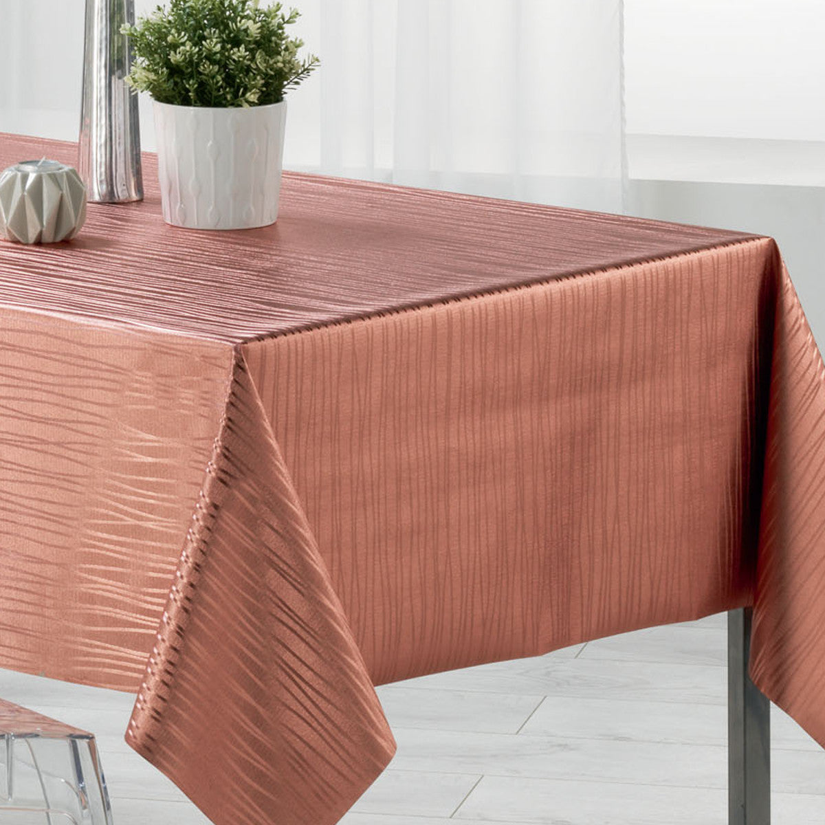 Metallise Wavy pink - vaxduk, 140 x 240 cm