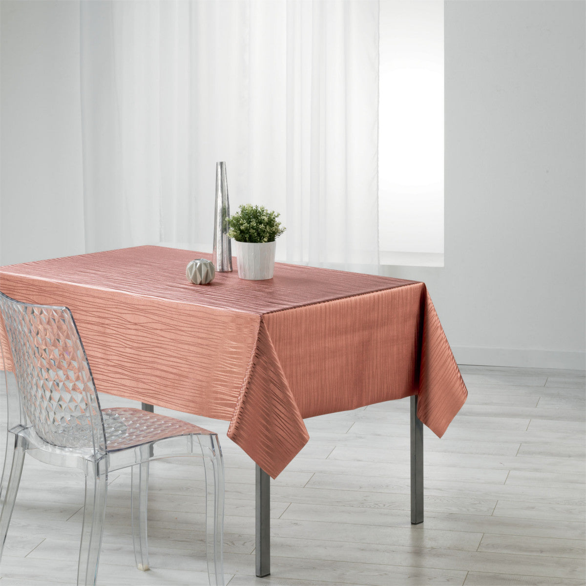Metallise Wavy pink - vaxduk, 140 x 240 cm
