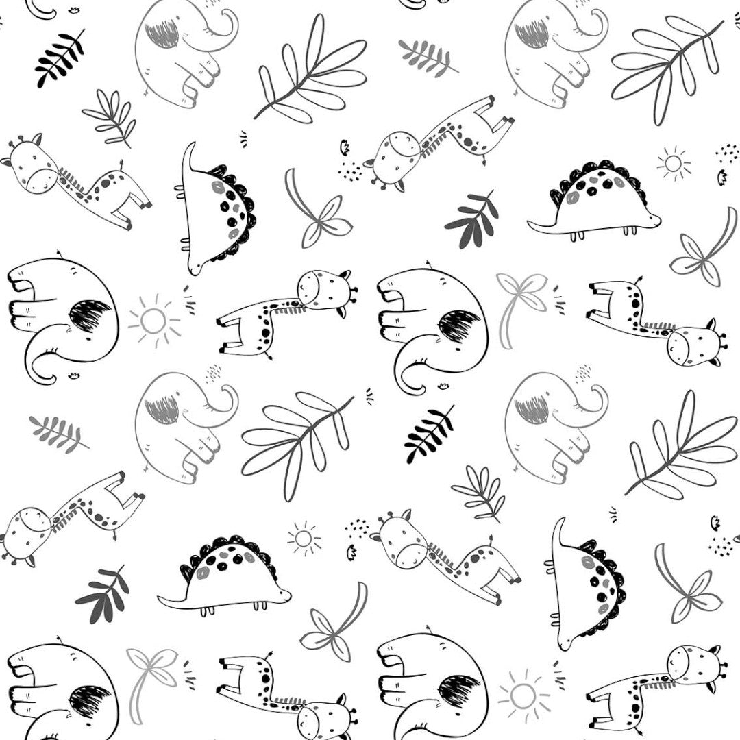 Zoo White - Måla din egen vaxduk med djur