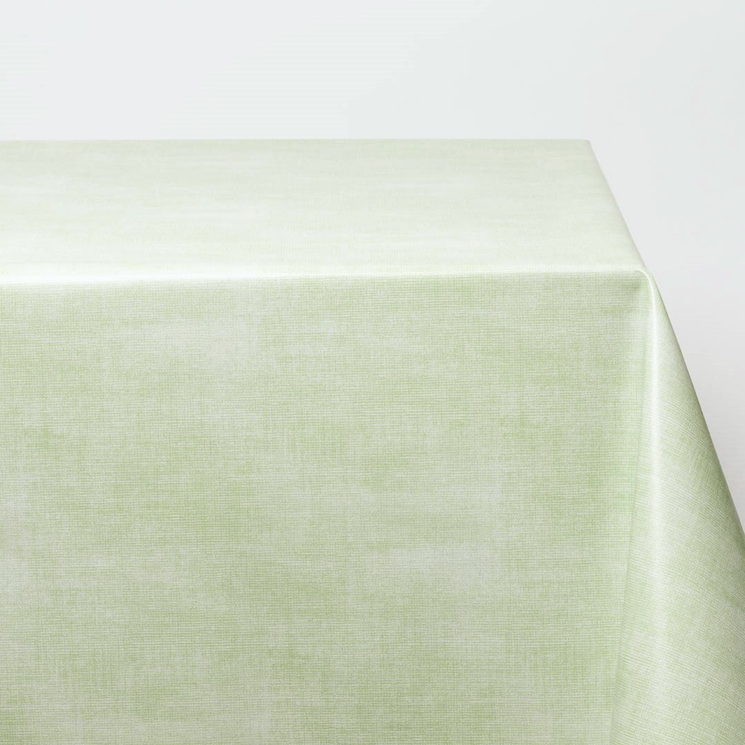 Note Vårgrön - enfärgad slät vaxduk med linnelook