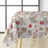 Amour Red - Vaxduk med hjärtan och romantiska detaljer, hörn
