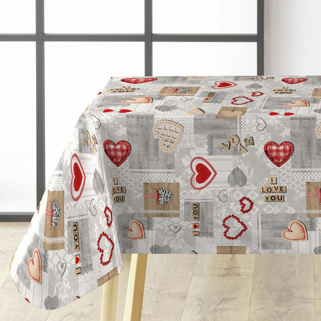 Amour Red - Vaxduk med hjärtan och romantiska detaljer, hörn