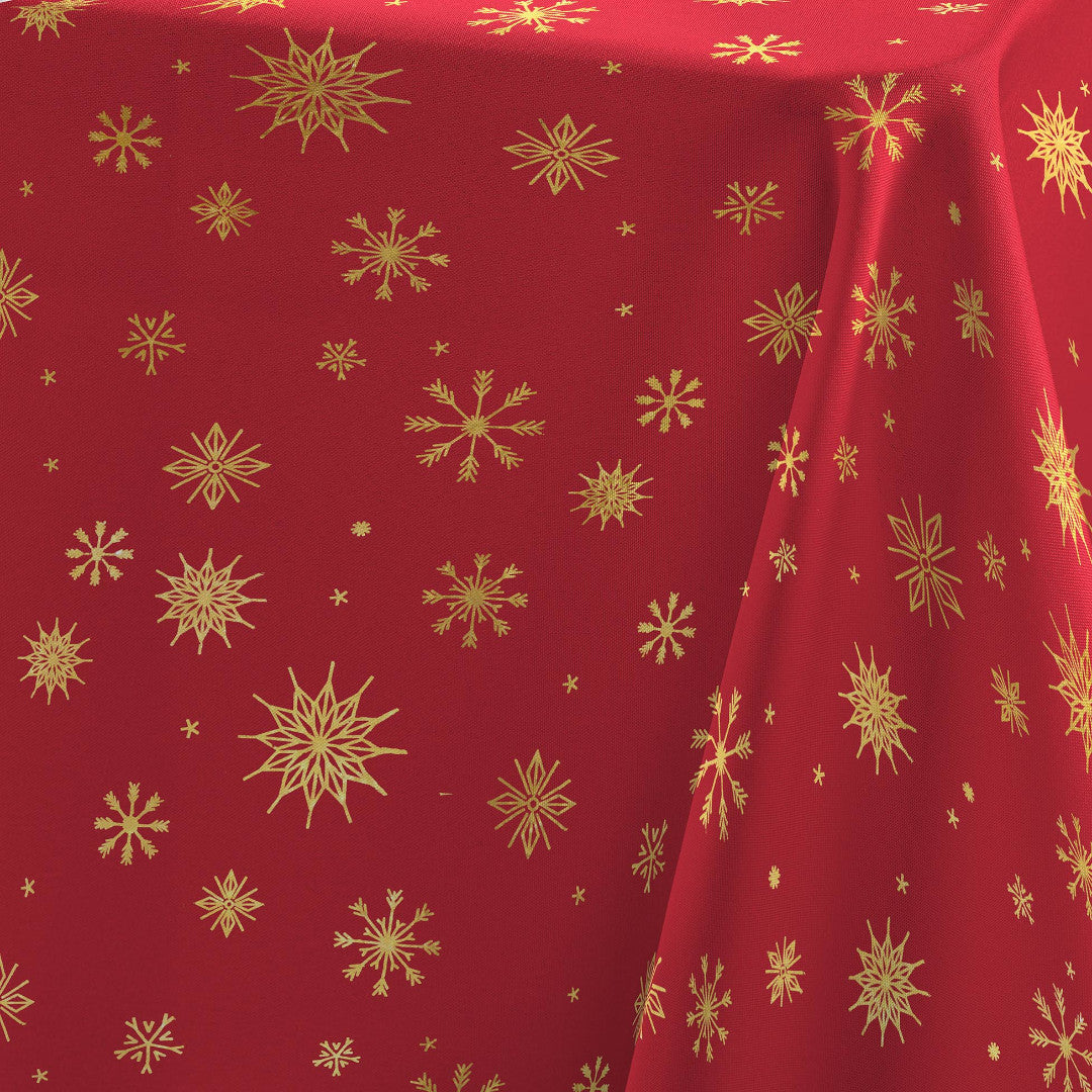 Astrelia Röd/Guld - Julduk med gyllene stjärnor, 140 x 240 cm, mönster