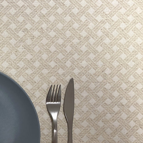 Benlliure Lino – Jacquardvävd textilvaxduk med grafiskt mönster, 180 cm, närbild 2