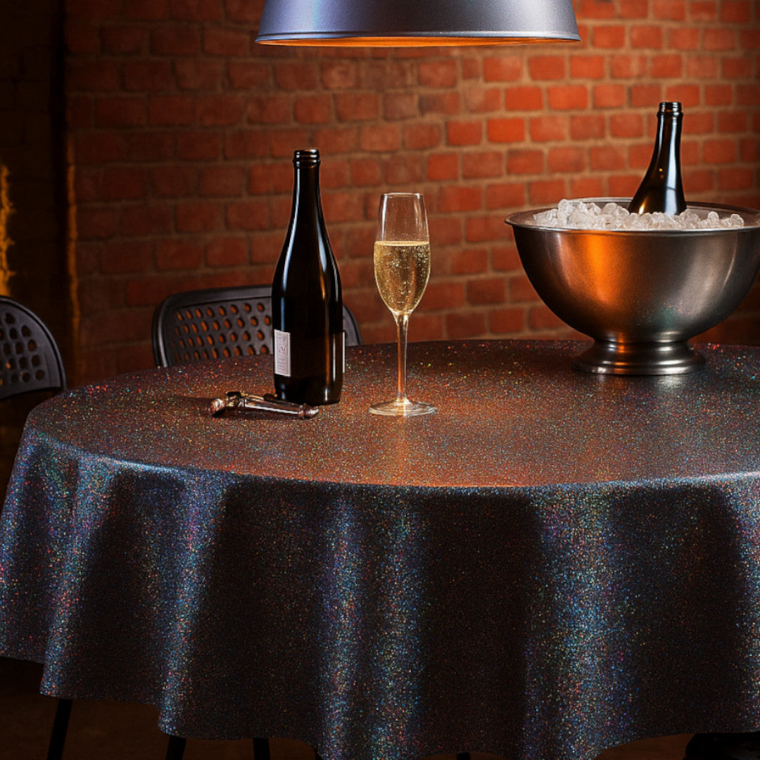 Black Rainbow – Svart vaxduk med glimmereffekt