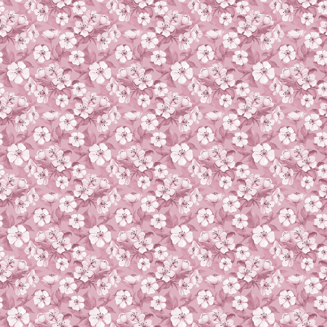 Blomsterflor Rosa – Lätt präglad vaxduk med vita blommor, mönster