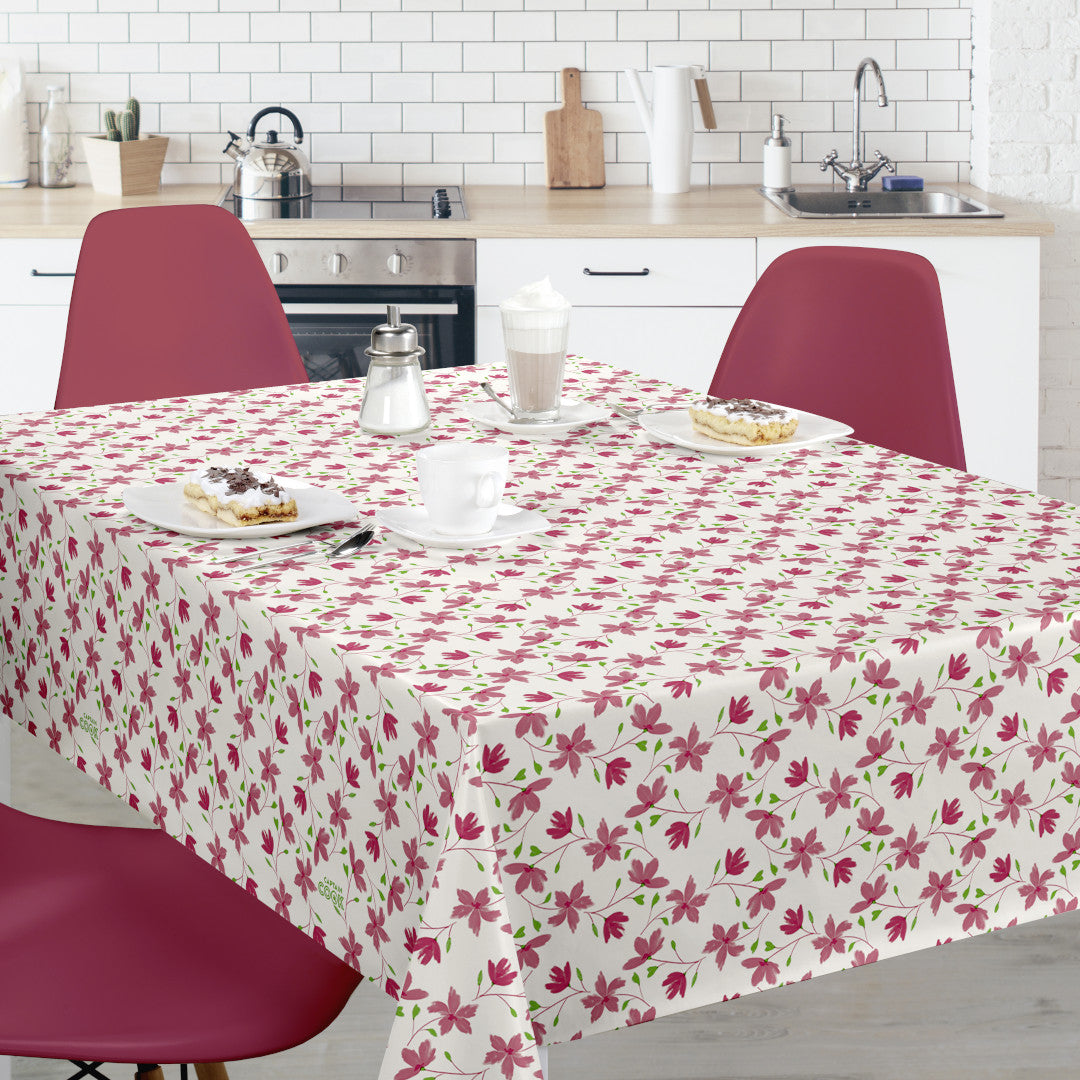 Bloom Bloom Cupcake – 160 cm bred vaxduk med blommor, miljö