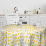 Bloom Bloom Lemonade – 160 cm bred rund vaxduk med blommor