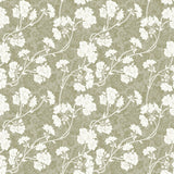 Botanic Green – Lätt präglad vaxduk med blommor, mönster