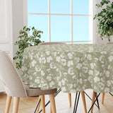 Botanic Green – Rund lätt präglad vaxduk med blommor, miljö