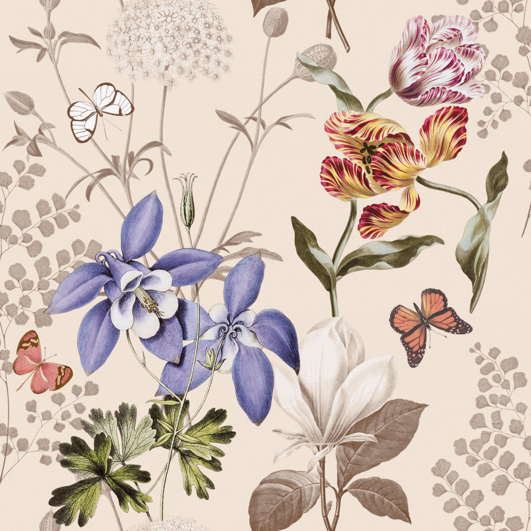 Botanica Blush – Vaxduk med blommor och fjärilar