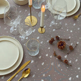 Christmas Carol Natur - Rund damastvävd julduk Ø 160 cm