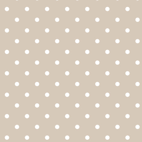 Classic Dot Beige - Vaxduk med vita prickar, mönster