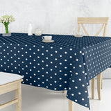 Classic Dot Blå - Vaxduk med vita prickar