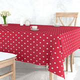 Classic Dot Röd - Vaxduk med vita prickar