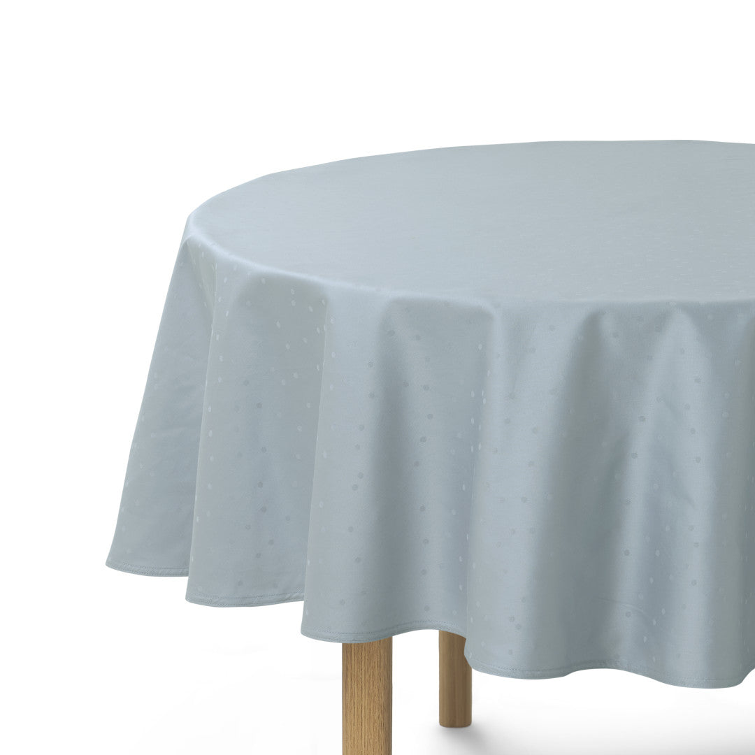 Compliments Damastduk Confetti, Mineral Blue – Rund Ø 200 cm