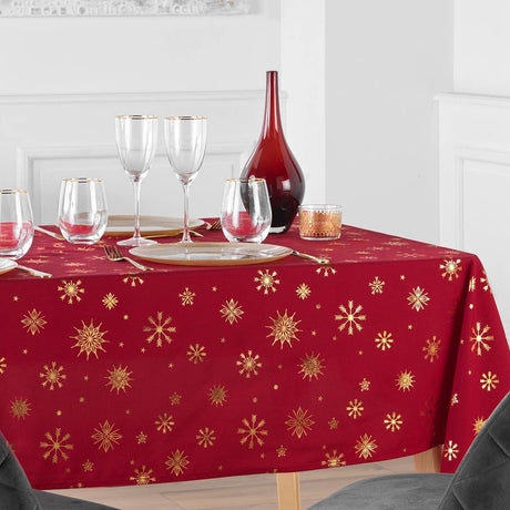 Constellation Röd/Guld - Julduk med metalltryck, 150 x 240 cm, miljöbild 1