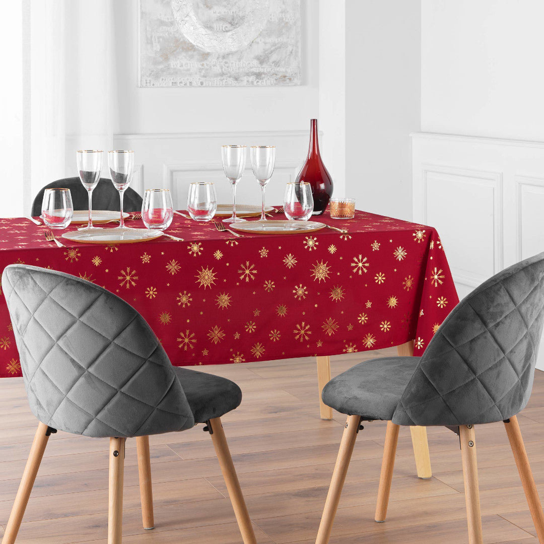 Constellation Röd/Guld - Julduk med metalltryck, 150 x 240 cm, miljöbild 2