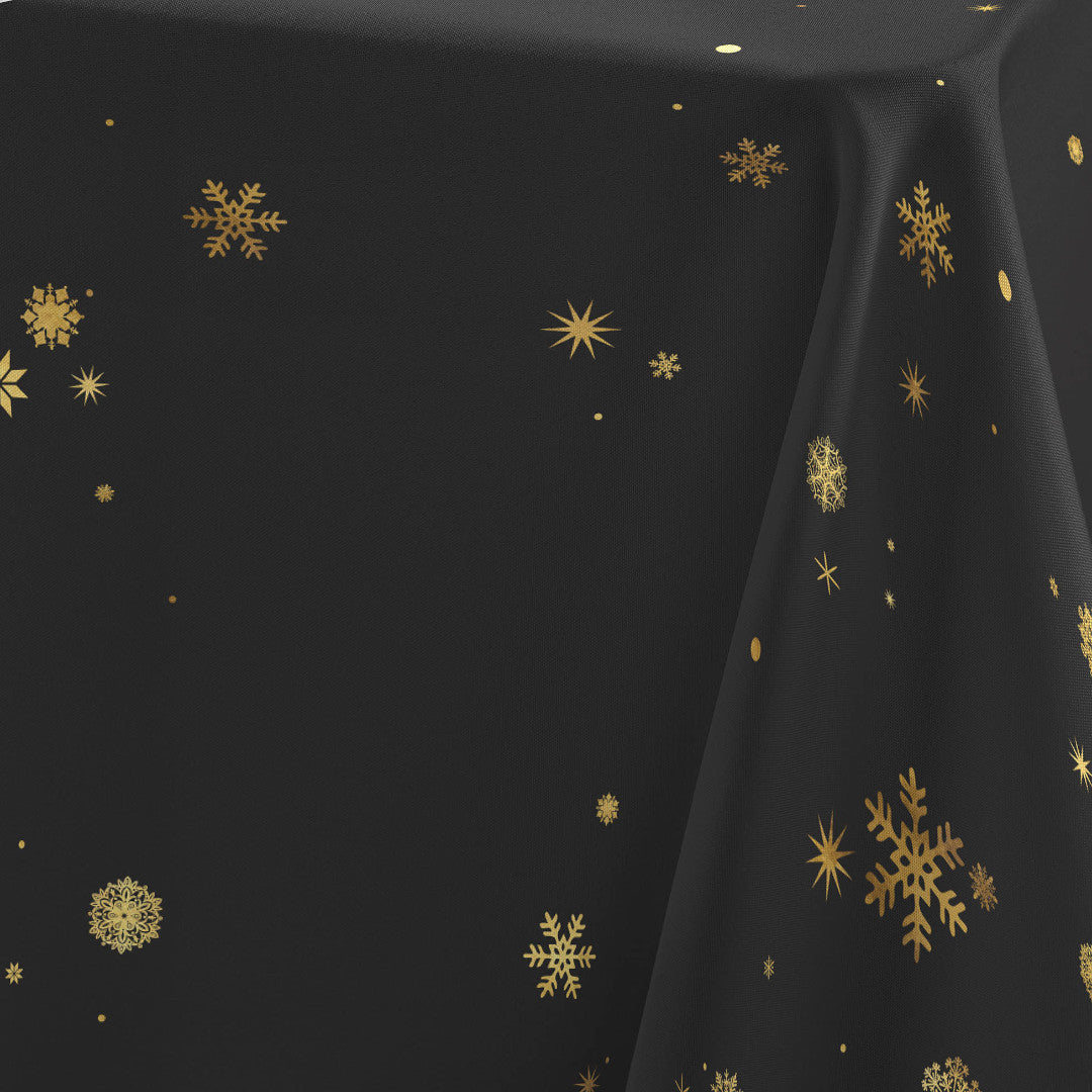 Constellation Svart/Guld - Julduk med metalltryck, 150 x 300 cm, mönster