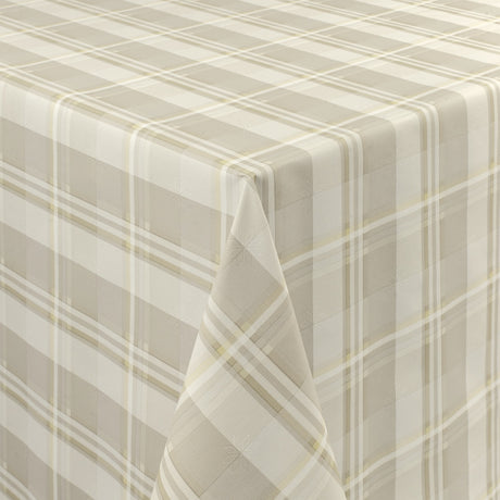 Country Check Sand – Rutig vaxduk med textillook, hörn