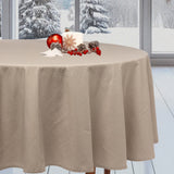 Dotea Beige – Rund damastduk med prickar, Ø 200 cm, jul