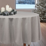 Dotea Grå Blå - Rund damastduk med prickar, Ø 160 cm, jul