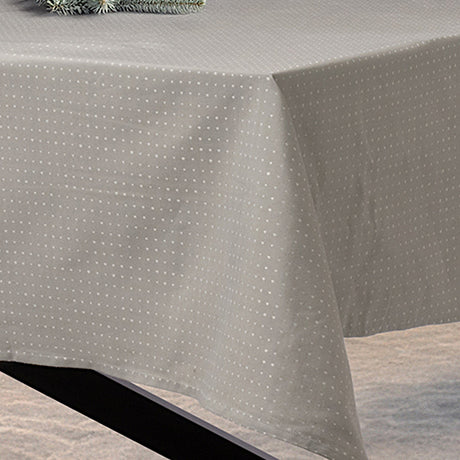 Dotea Grå Blå – Damastduk med prickar, 160 x 370 cm, hörn