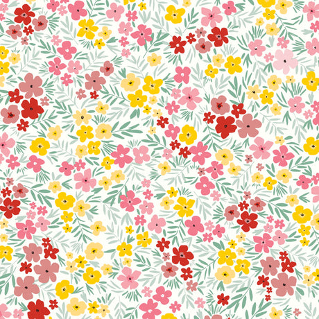 Engblomst Ljus – Lätt präglad vaxduk med romantiskt blomsterflor