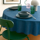 Engholm Tilde Rund Damastduk, blå Ø 200 cm