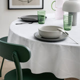 Engholm Tilde Rund Damastduk, vit Ø 180 cm