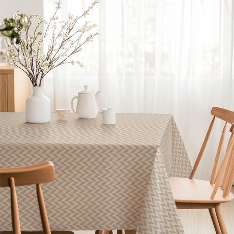 Espiga Rosa Beige – textilvaxduk med elegant fiskbensmönster miljö