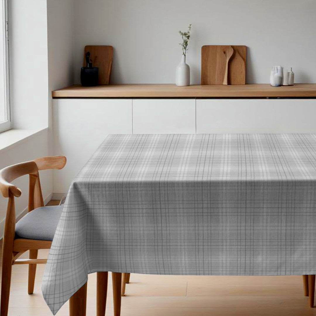 Fade Grå - Vaxduk med rutor i linnelook, miljö