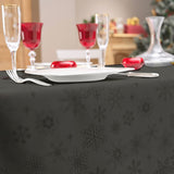 Flocons Antracit - Jacquardvävd jul- och nyårsduk, 140 x 300 cm, närbild 1