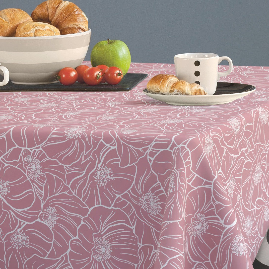 Floret Rose – Extra kraftig vaxduk med textillook, hörn