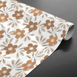 Flory Ochre - Vaxduk med blommor i ockra, rulle