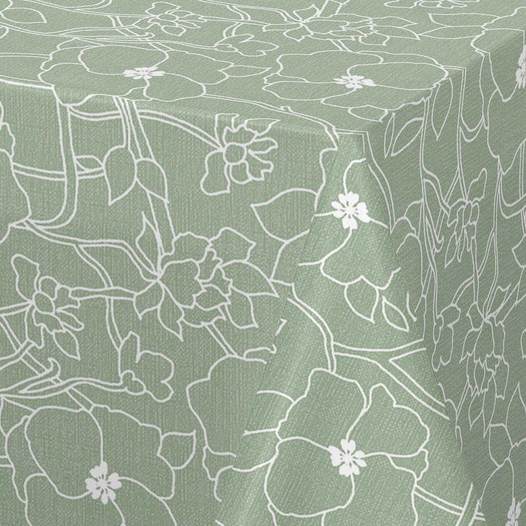 Flower Jam Sage – Captain Cook vaxduk med diskret blommönster hörn