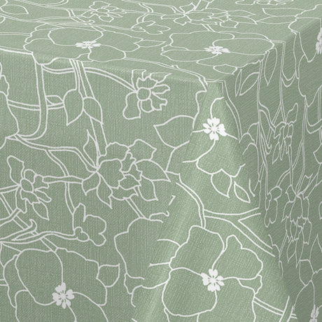 Flower Jam Sage – Captain Cook vaxduk med diskret blommönster hörn
