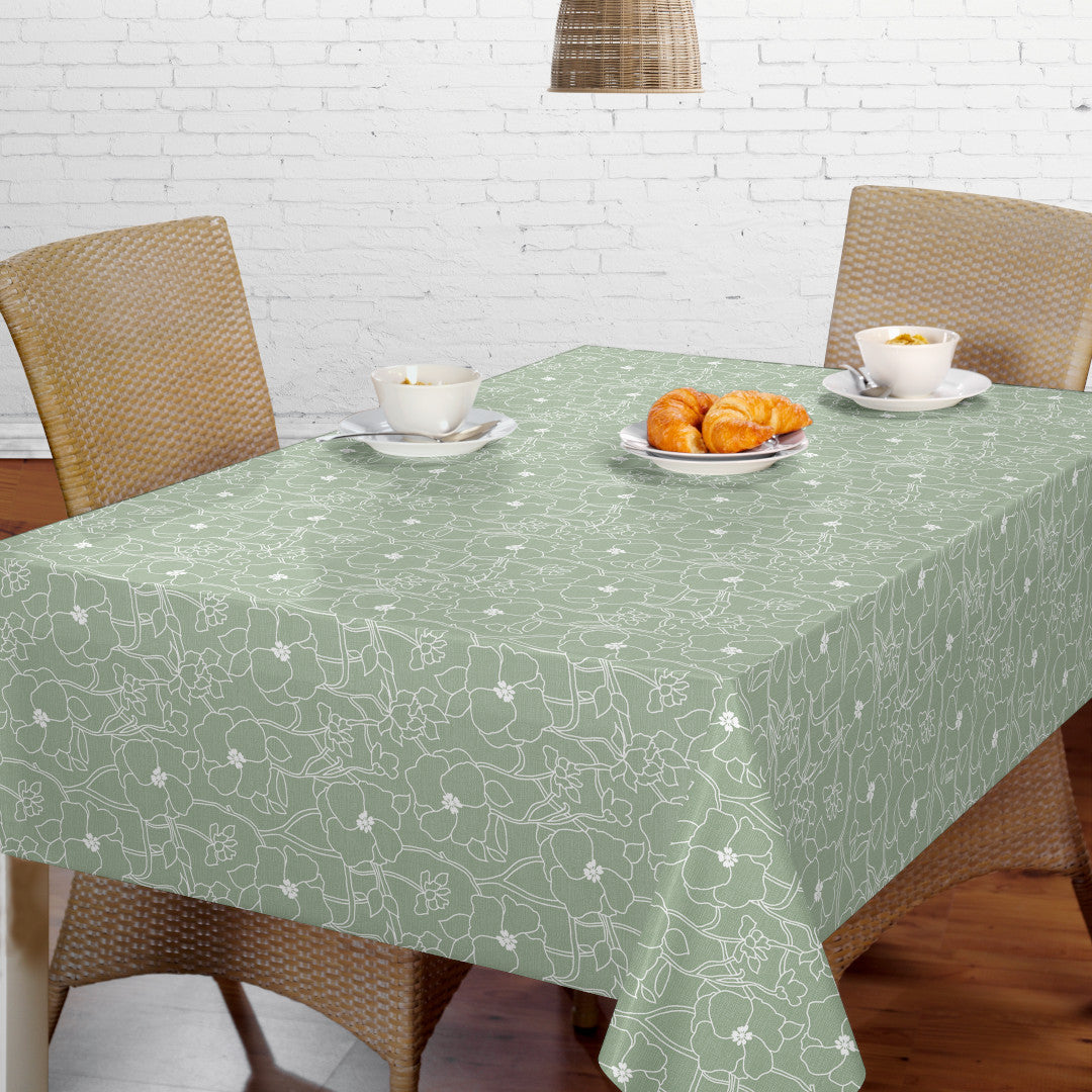 Flower Jam Sage – Captain Cook vaxduk med diskret blommönster miljö