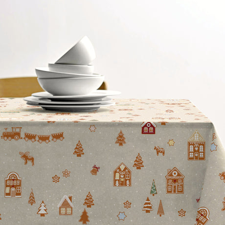 Gingerbread julduk - Södahl textilvaxduk i 100 % bomull med glidskydd